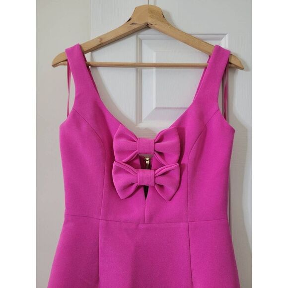 Rebecca Vallance Rosanna crêpe minidress NWT Sz 10 Hot pink - Picture 4 of 7